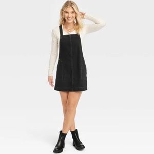 Universal thread black denim shift dress